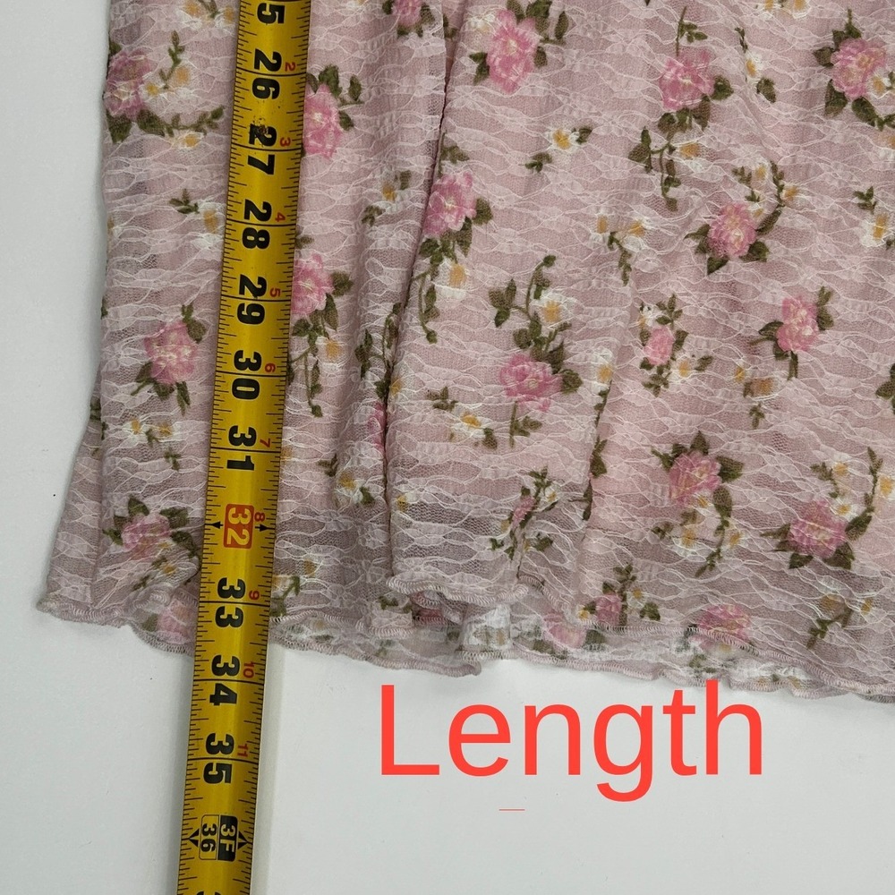 No Boundaries Pink Floral Lace Mini Dress XXL Cottagecore Coquette NWT Feminine - Picture 5 of 8